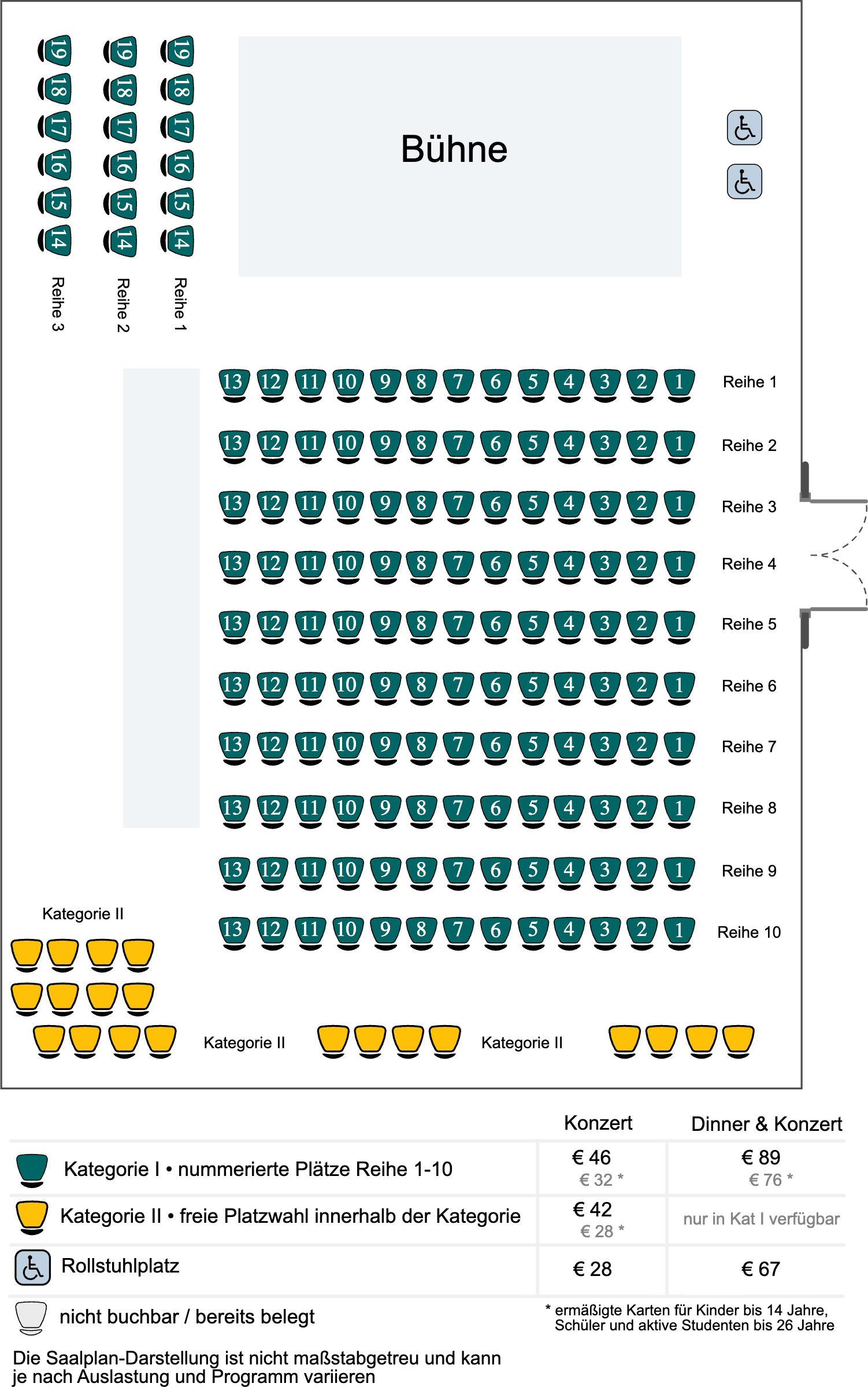 Sitzplan Marmorsaal Schloss Mirabell