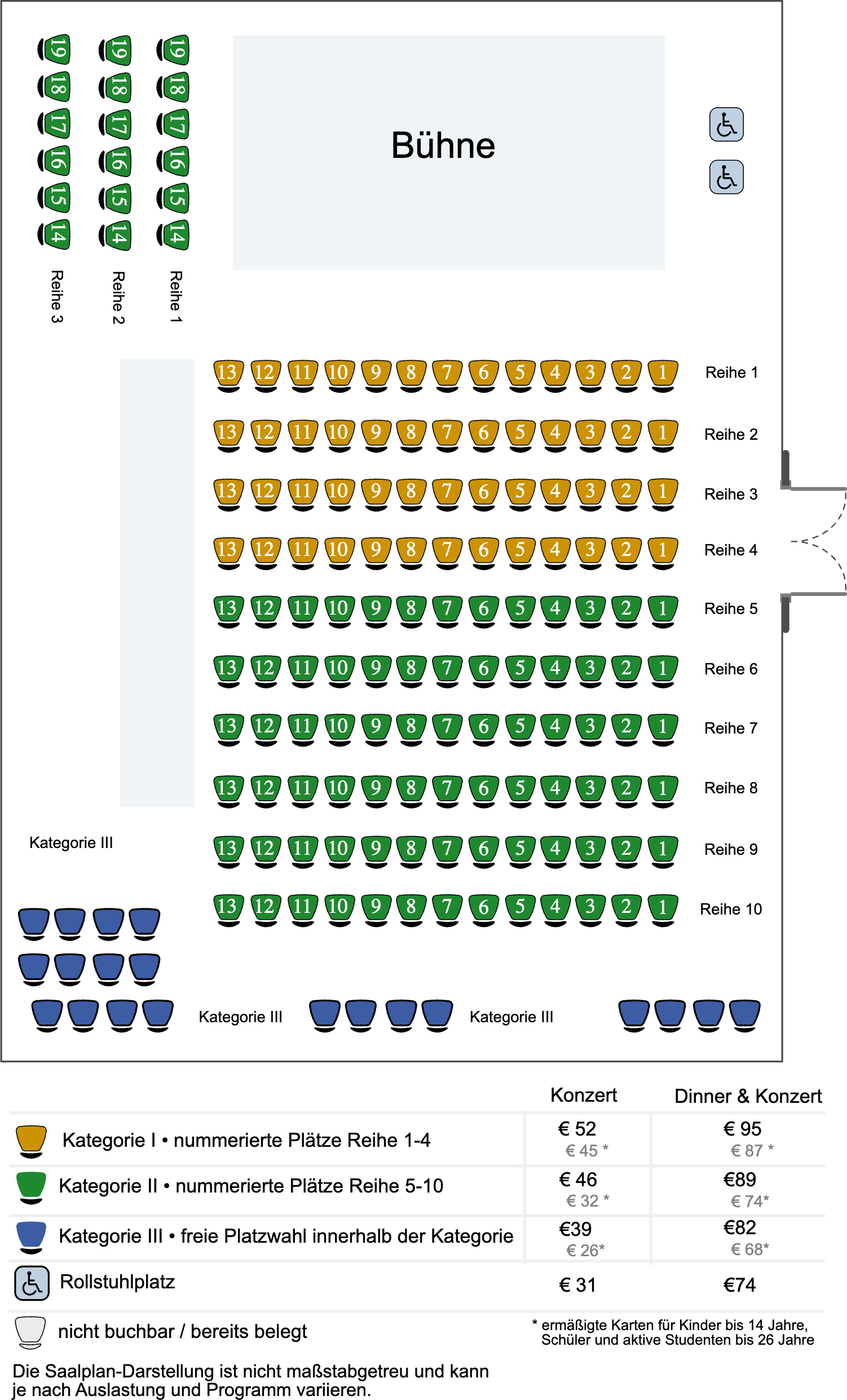 Sitzplan Marmorsaal Schloss Mirabell